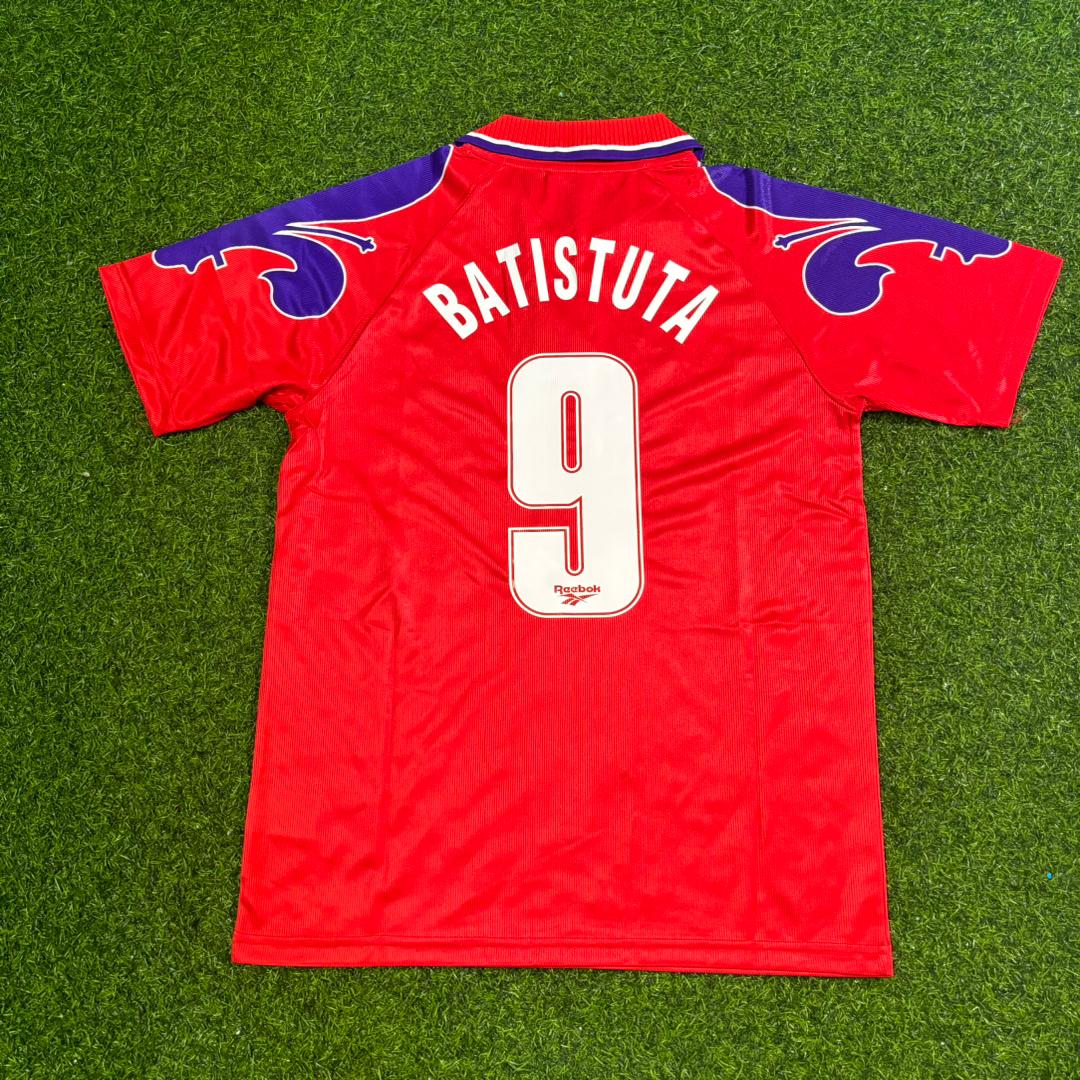 Gabriel Batistuta Fiorentina 1995-1996 Red Retro Football Jersey Kit