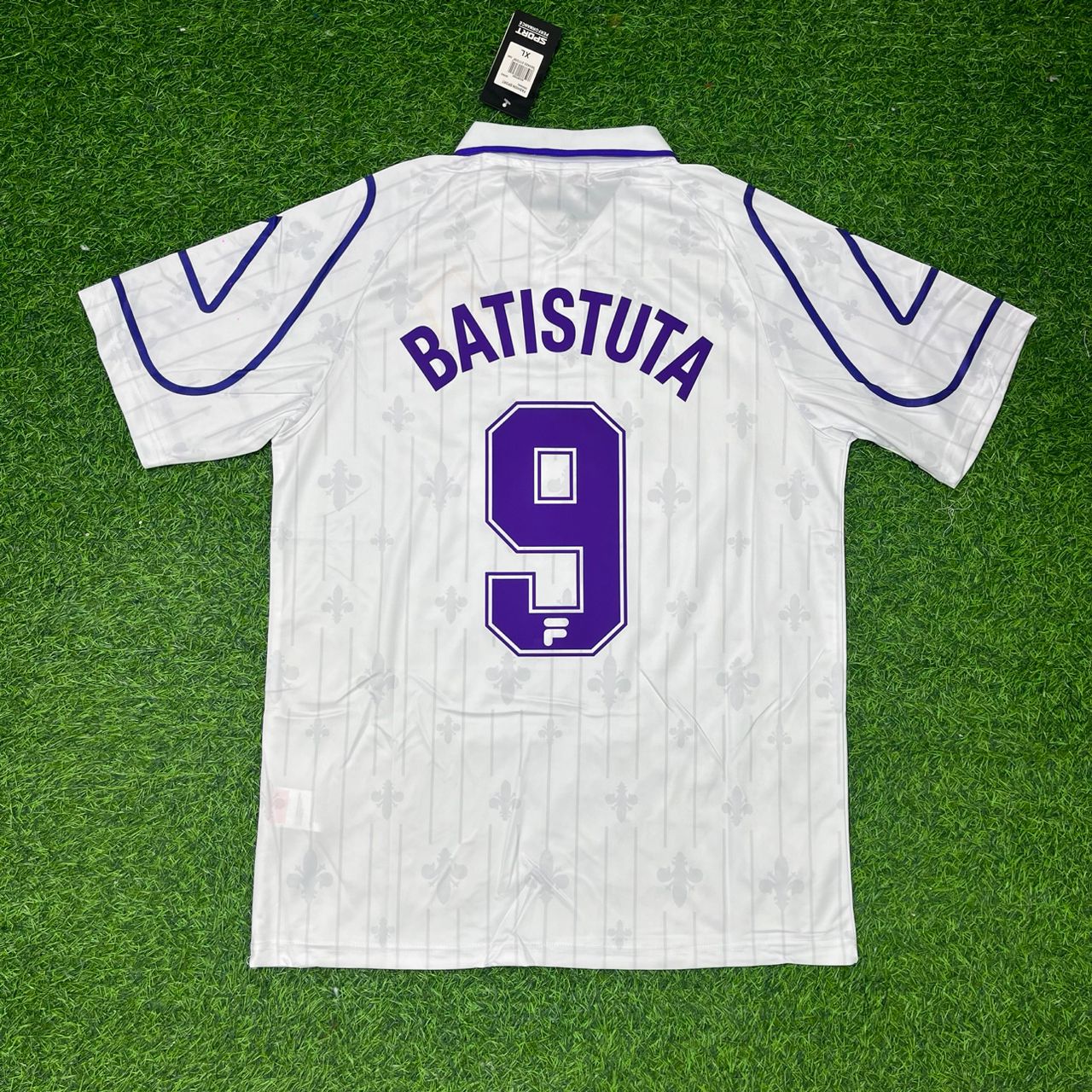 Gabriel Batistuta Fiorentina 1997-1998 White Retro Football Jersey Kit