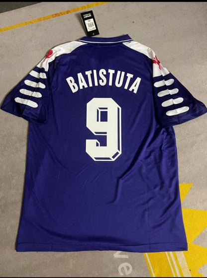 Gabriel Batistuta 9 Fiorentina 1998 Retro Purple Football Jersey Kit