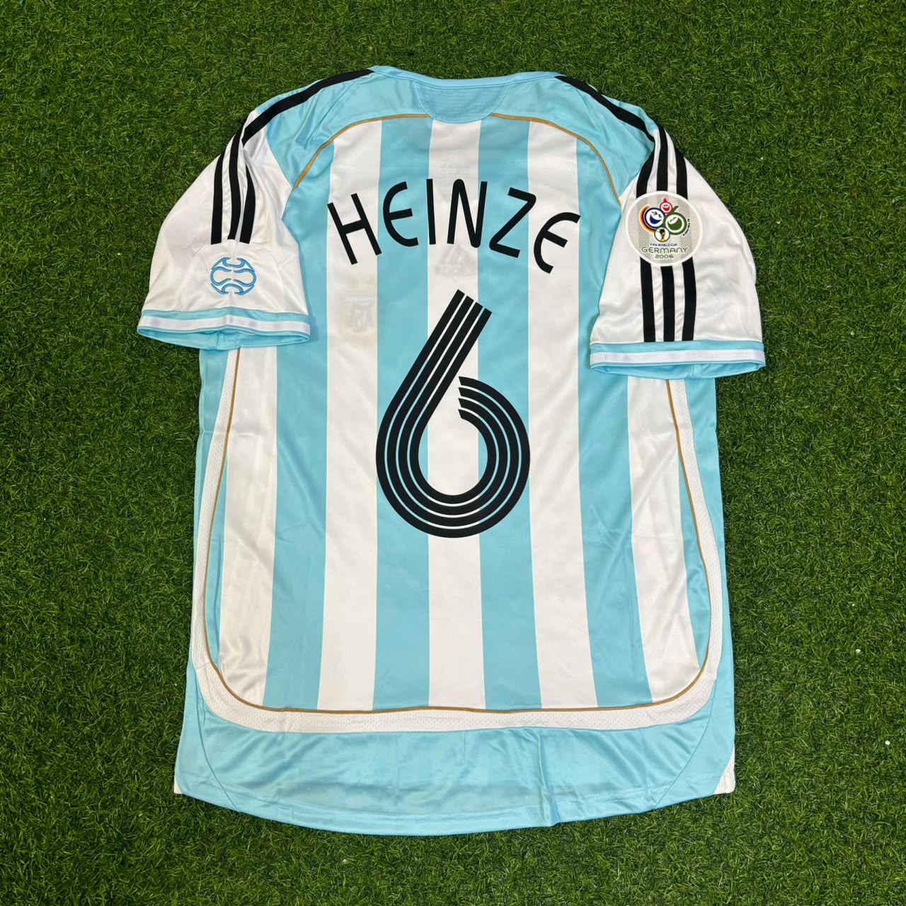Argentina World Cup 2006 Gabriel Heinze Retro Football Jersey