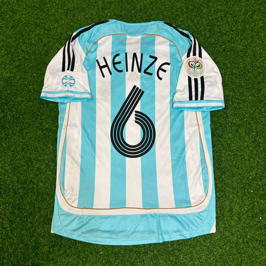 Argentina World Cup 2006 Gabriel Heinze Retro Football Jersey