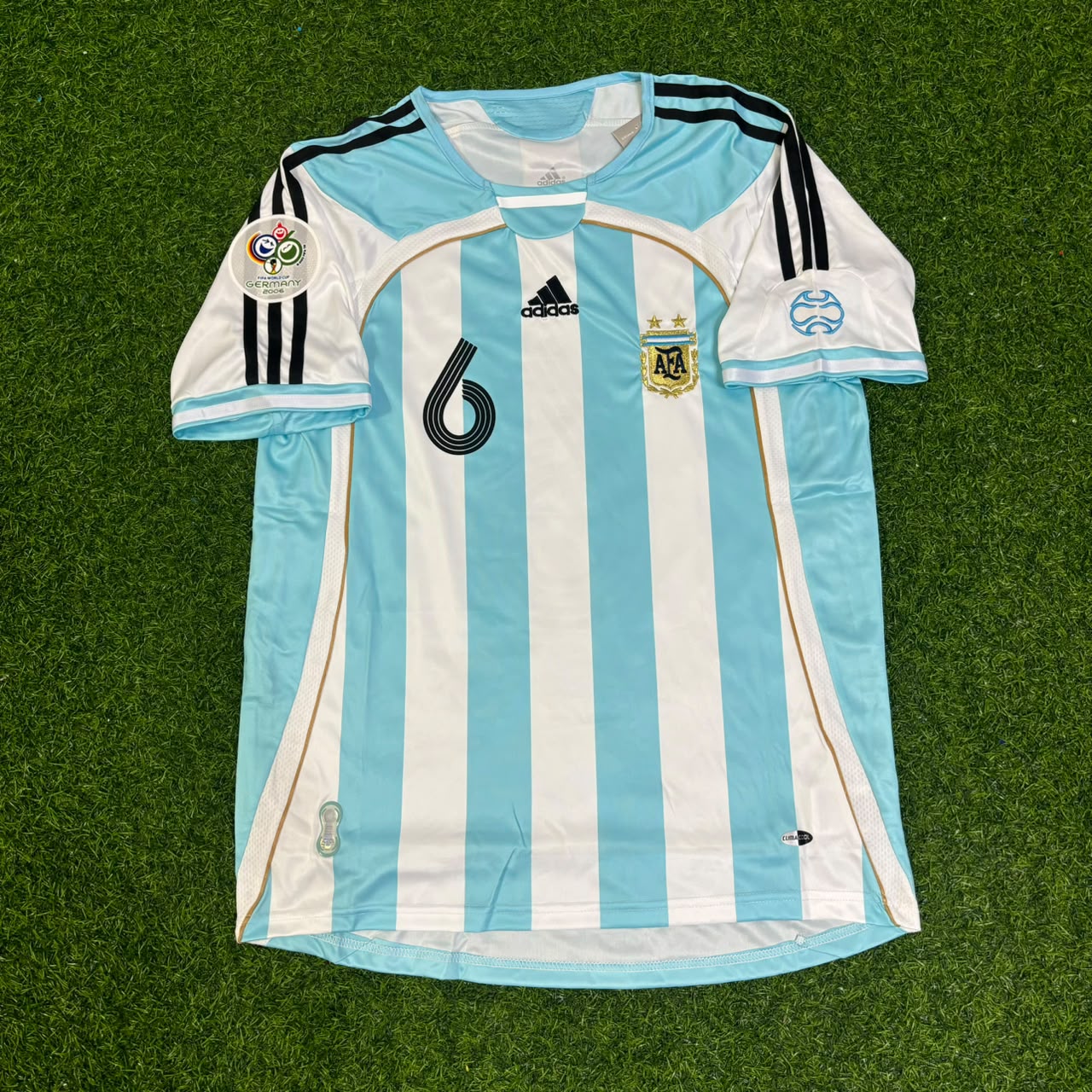 Argentina World Cup 2006 Gabriel Heinze Retro Football Jersey