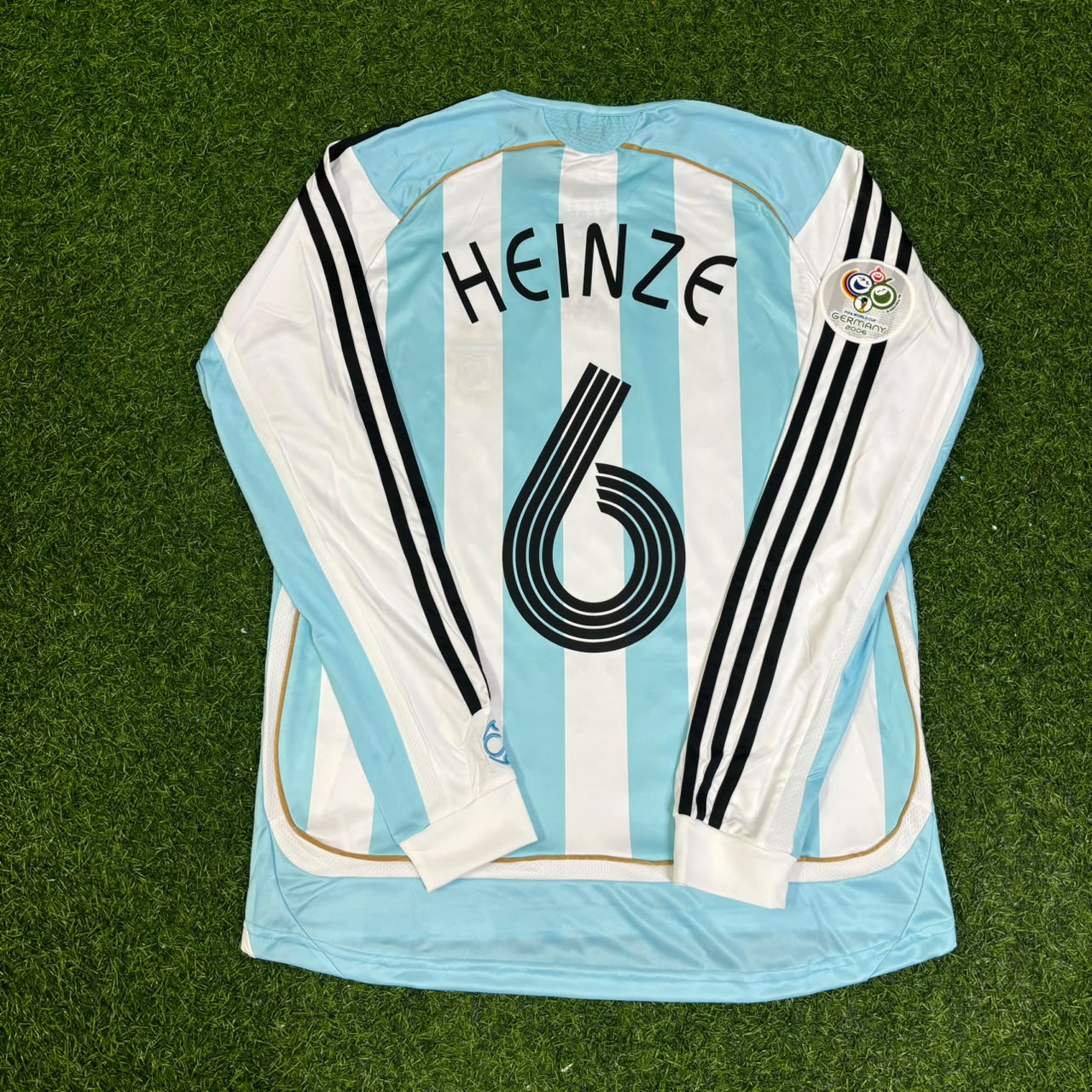 Argentina World Cup 2006 Gabriel Heinze #6 Retro Long Sleeve Football Jersey