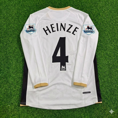Gabriel Heinze #4 Manchester United 2006-2007 White Retro Long Sleeve Football Jersey Kit