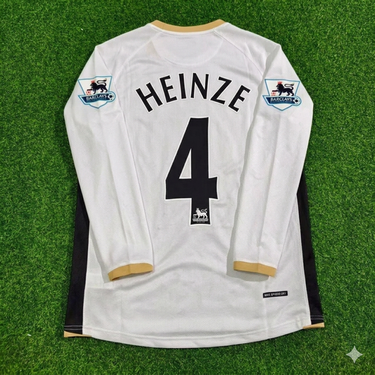 Gabriel Heinze #4 Manchester United 2006-2007 White Retro Long Sleeve Football Jersey Kit