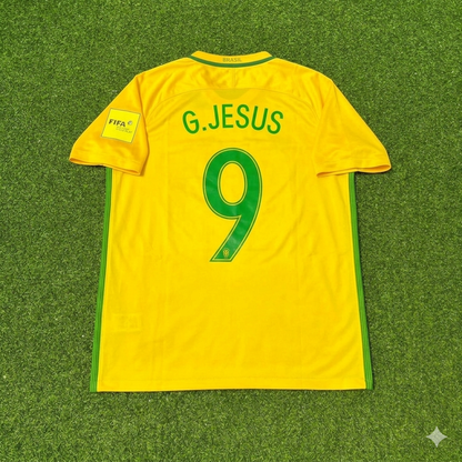 Brazil World Cup 2018 Gabriel Jesus #9 Home Football Jersey