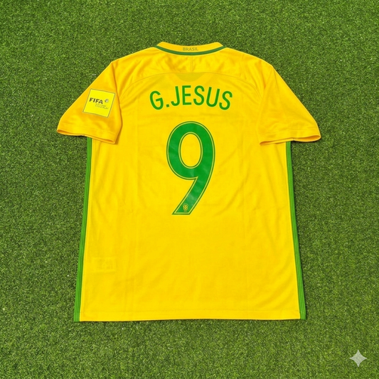 Brazil World Cup 2018 Gabriel Jesus #9 Home Football Jersey