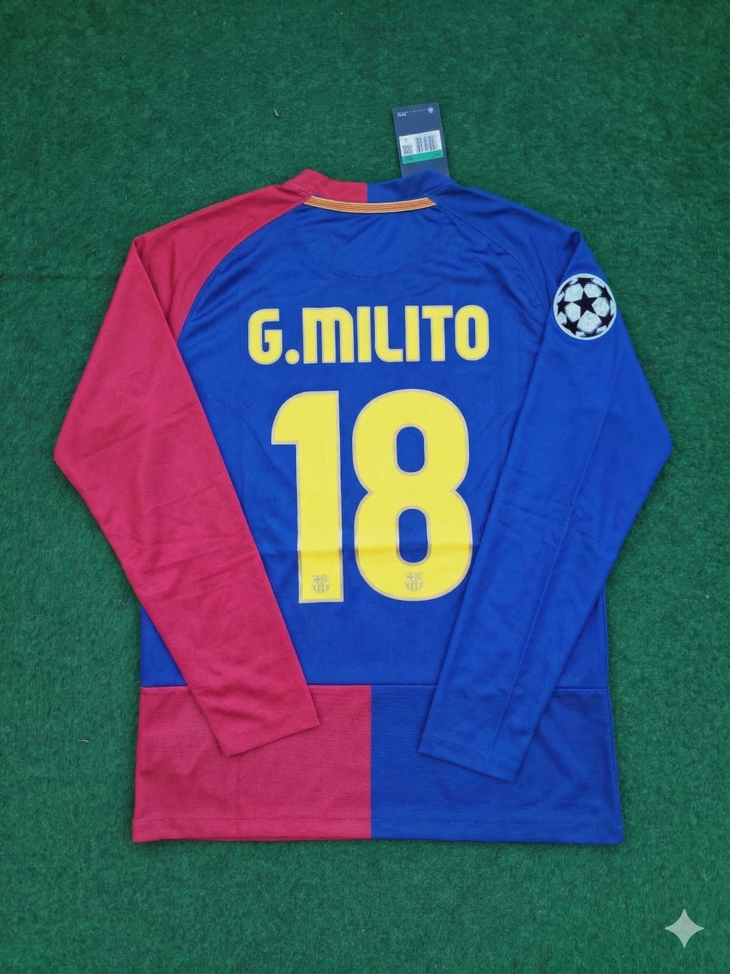 Gabriel Milito Barcelona 2009 Champions League Final Retro Football Jersey