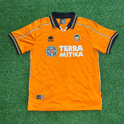 Gaizka Mendieta Valencia 1999 2000 Orange Retro Football Jersey Kit