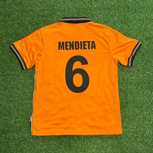 Gaizka Mendieta Valencia 1999 2000 Orange Retro Football Jersey Kit