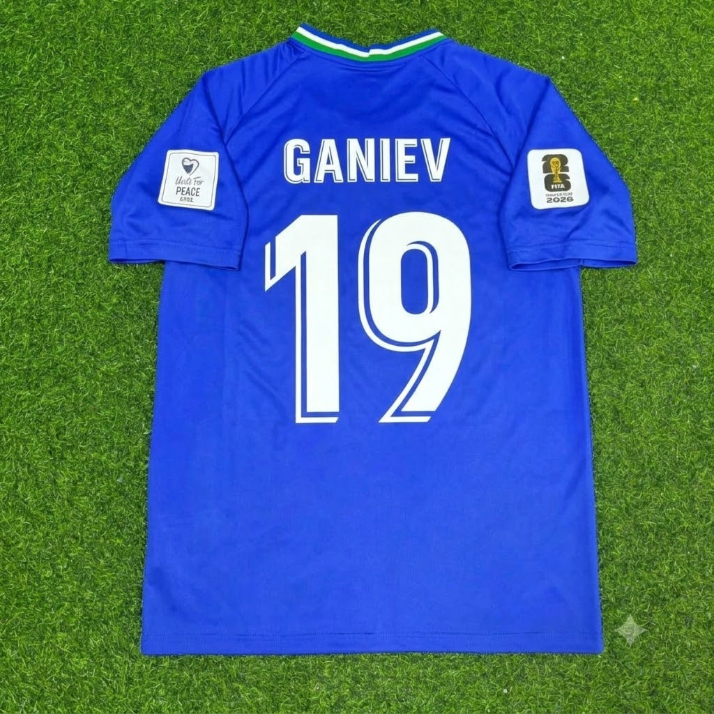 Uzbekistan World Cup 2026 Aziz Ganiev Blue Football Jersey