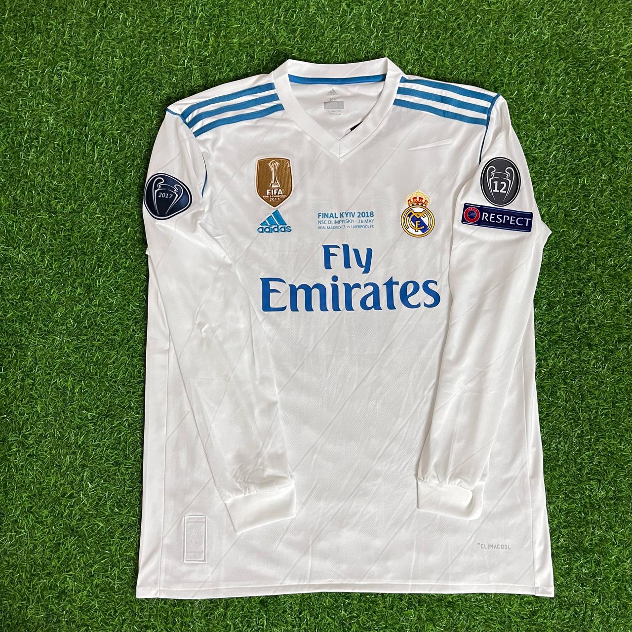 Gareth Bale Real Madrid Champions League Final Kyiv 2018 White Retro Jersey Trikot