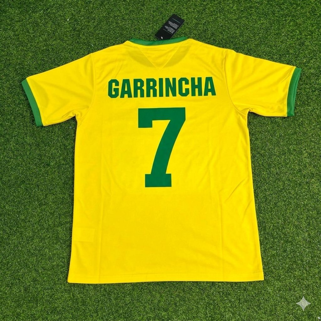 Garrincha Brazil Retro Home Football Jersey