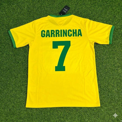 Garrincha Brazil Retro Home Football Jersey