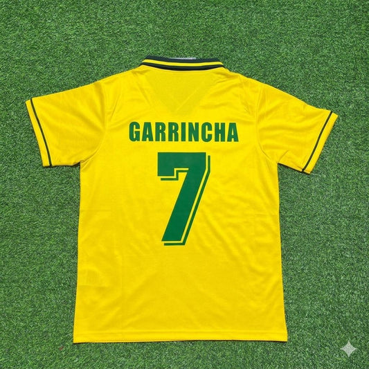 Garrincha #7 Brazil Retro Football Jersey Kit