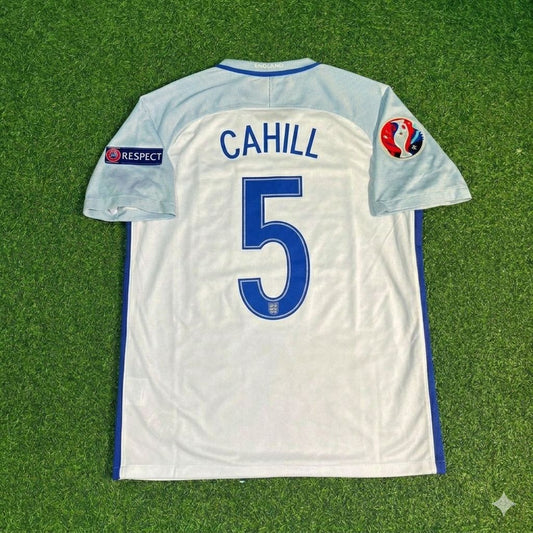 Gary Cahill #5 England Euro 2016 Home Retro Jersey