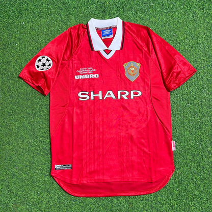 Gary Neville Manchester United 1999 Champions League Final Retro Football Soccer Kit Football Jersey