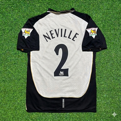 Gary Neville #2 Manchester United 2001-2002 Reversible Retro Football Jersey
