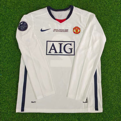 Gary Neville Manchester United 2009 Final Long Sleeve Retro Football Jersey Kit