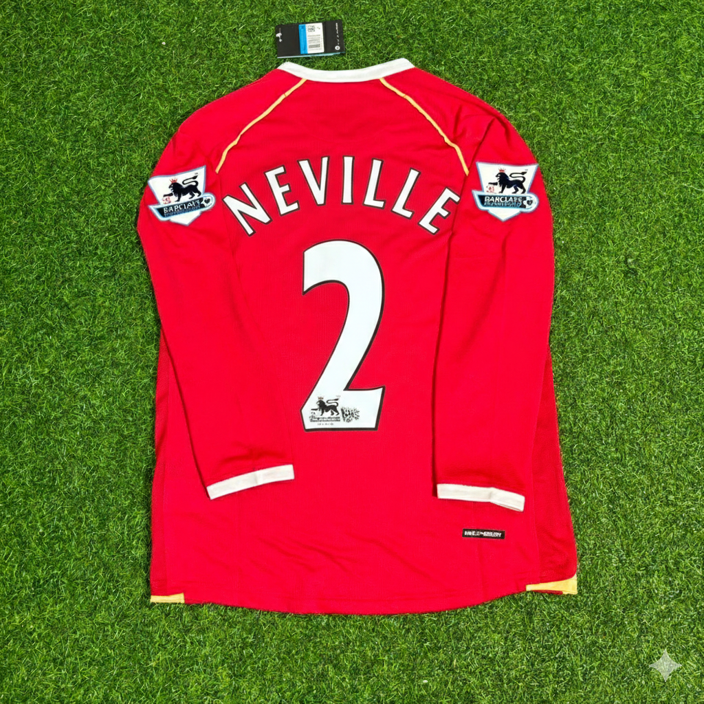 Gary Neville Manchester United 2006-2007 Red Football Jersey