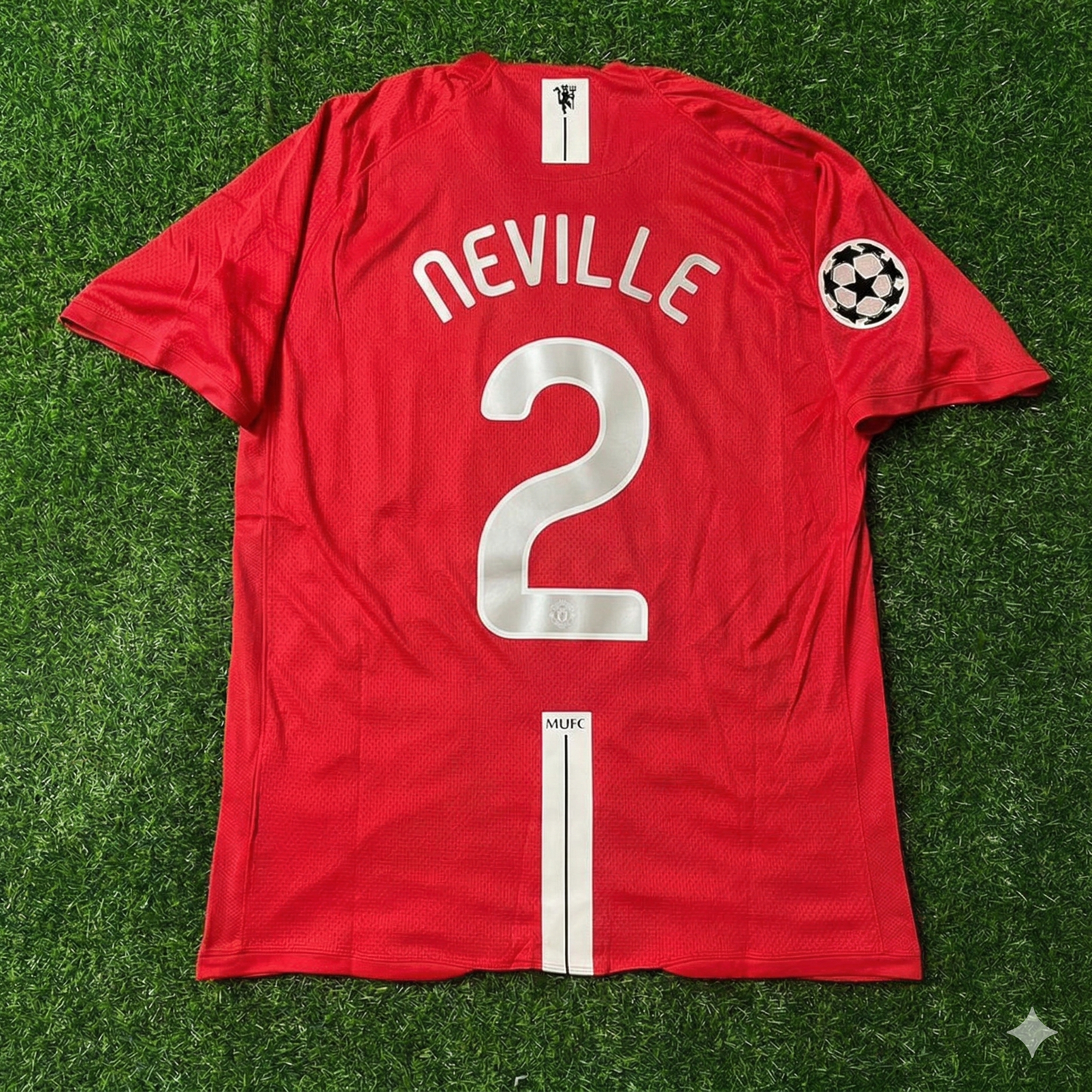 Gary Neville Manchester United Champions League Final Moscow 2008 Retro Red Football Shirt Jersey