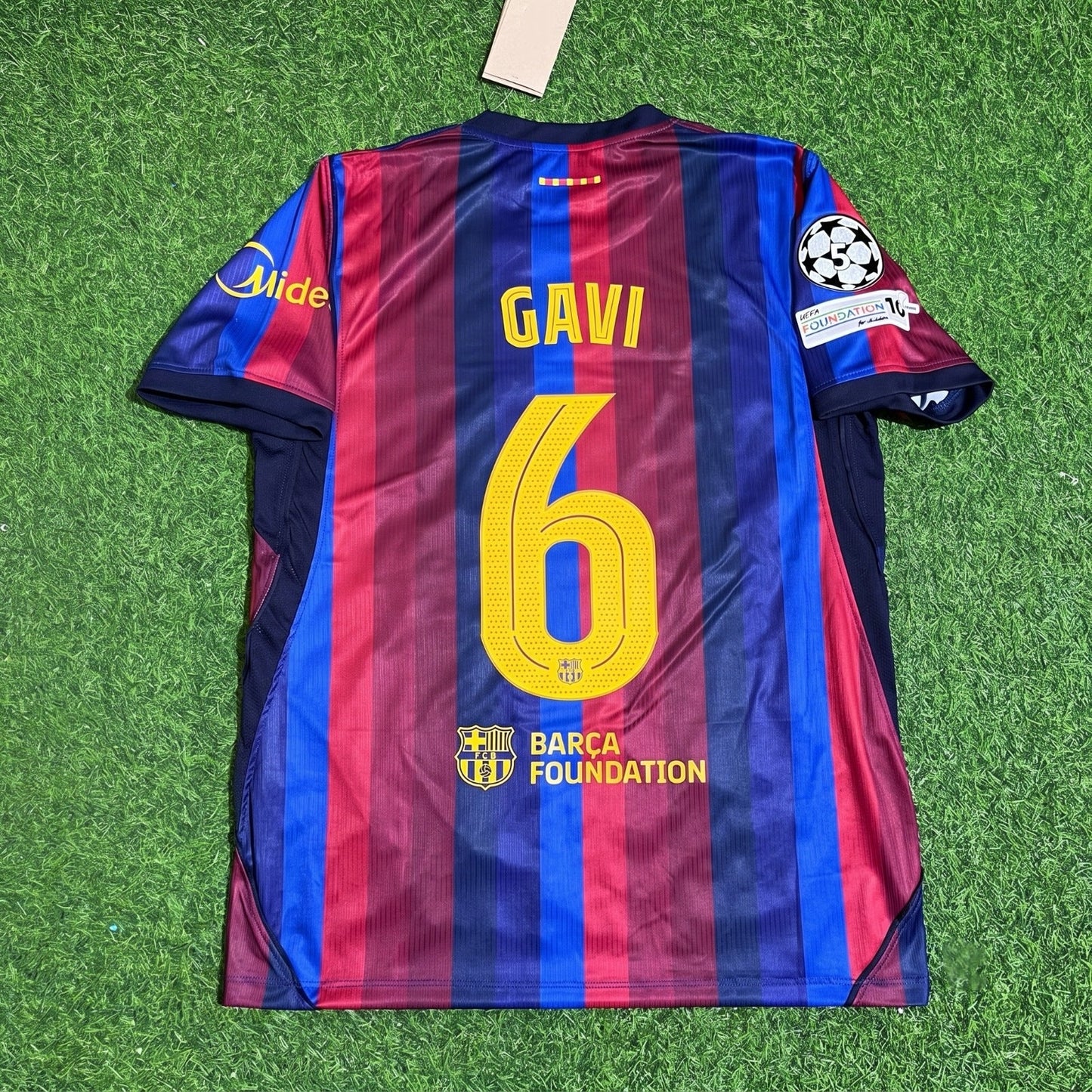 Gavi #6 Barcelona 2027 Champions League Patch Home Football Jersey