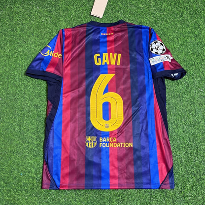 Gavi #6 Barcelona 2027 Champions League Patch Home Football Jersey