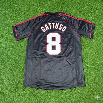 Gennaro Gattuso #8 AC Milan 1998-1999 Black Retro Football Jersey Kit