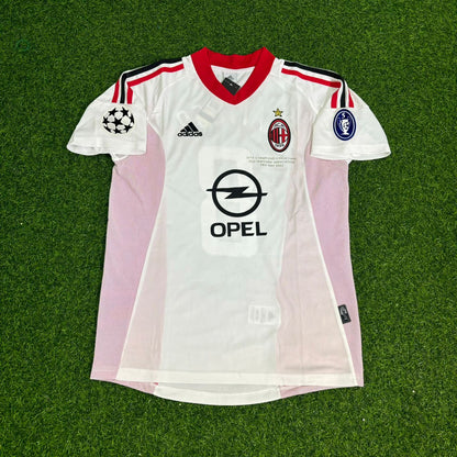 Gennaro Gattuso AC Milan 2003 Champions League Final Old Trafford White Retro Football Jersey