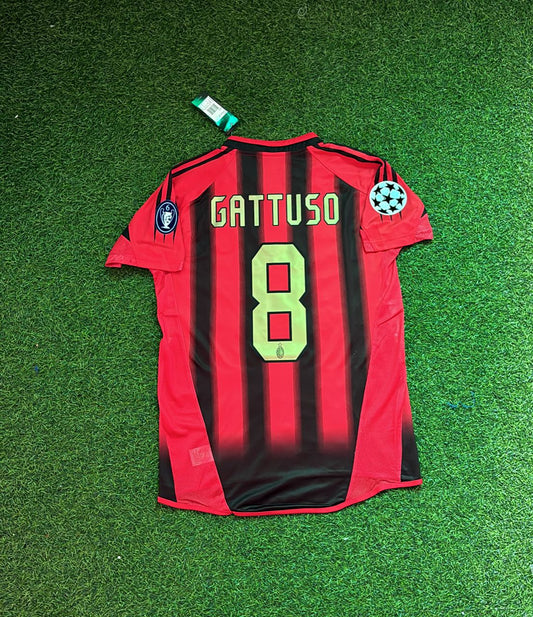 Gennaro Gattuso 8 Milan 2004/2005 Red & Black Home Retro Football Jersey Kit