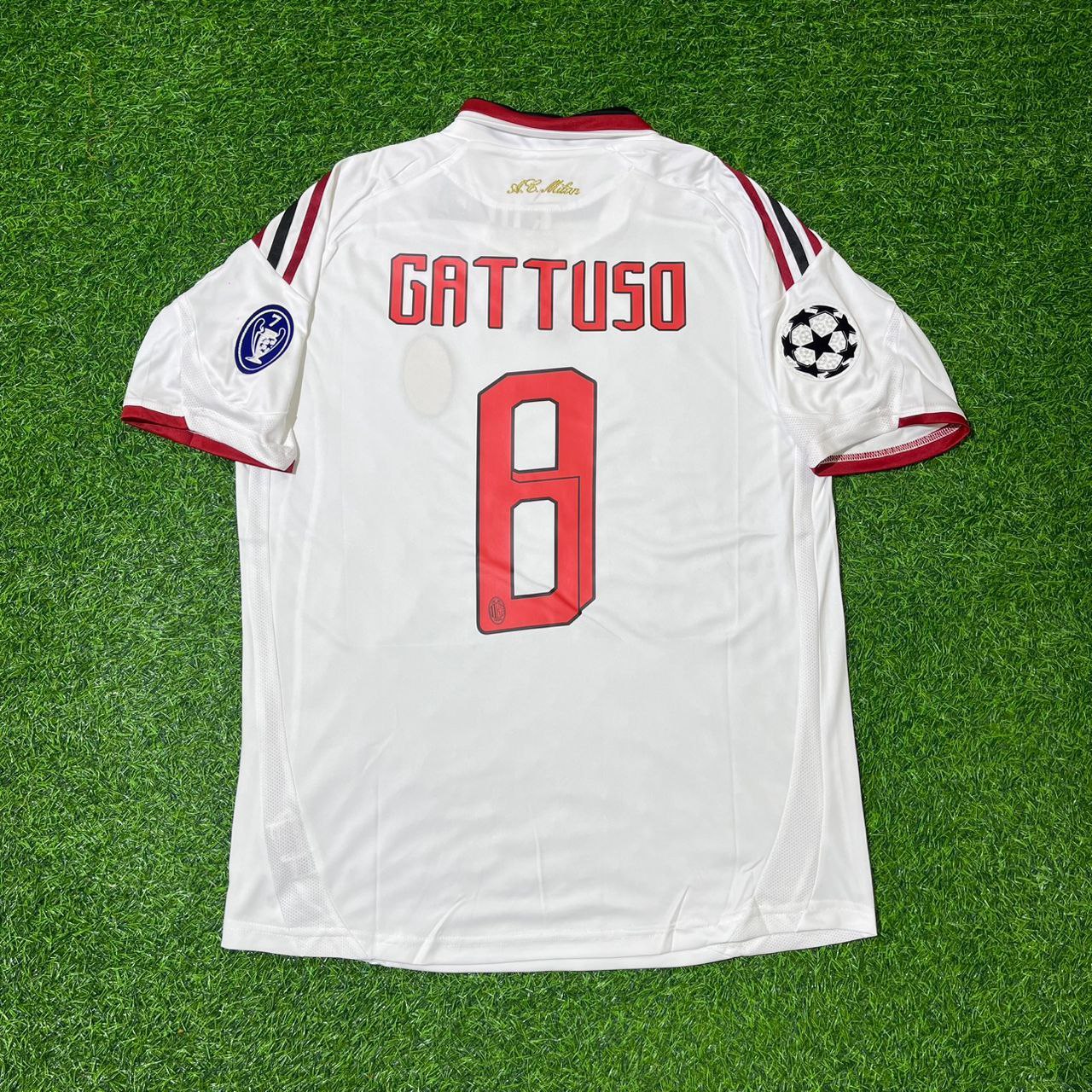 Gennaro Gattuso Milan 2009 2010 Season White Retro Football Jersey