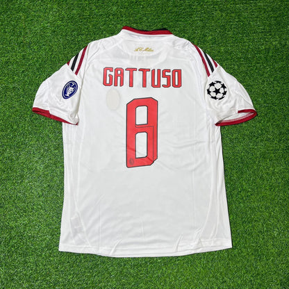 Gennaro Gattuso Milan 2009 2010 Season White Retro Football Jersey