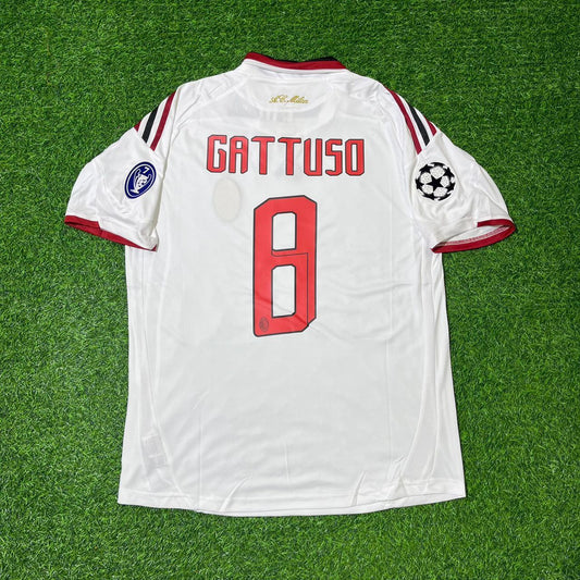 Gennaro Gattuso Milan 2009 2010 Season White Retro Football Jersey