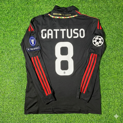 Gennaro Gattuso AC Milan 2011/12 Red & Black Retro Football Jersey Collection