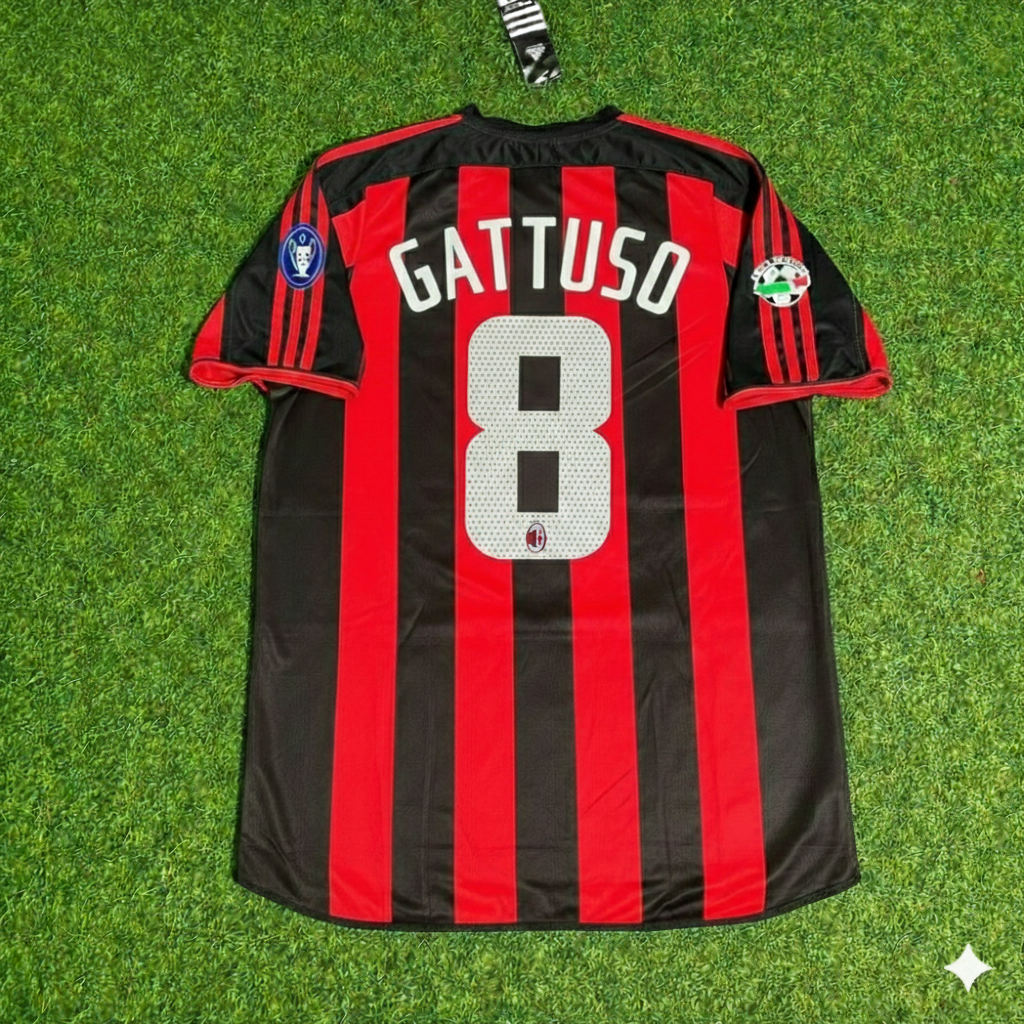 Gennaro Gattuso 8 Milan 2003/2004 Home Retro Football Jersey Kit