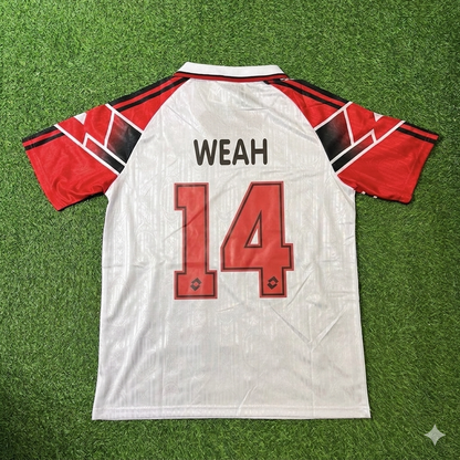 George Weah #14 AC Milan 1997 Away Retro Football Jersey Kit