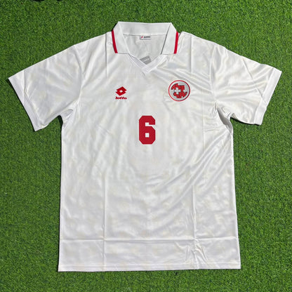 Switzerland Georges Bregy 1994 World Cup White Retro Football Jersey
