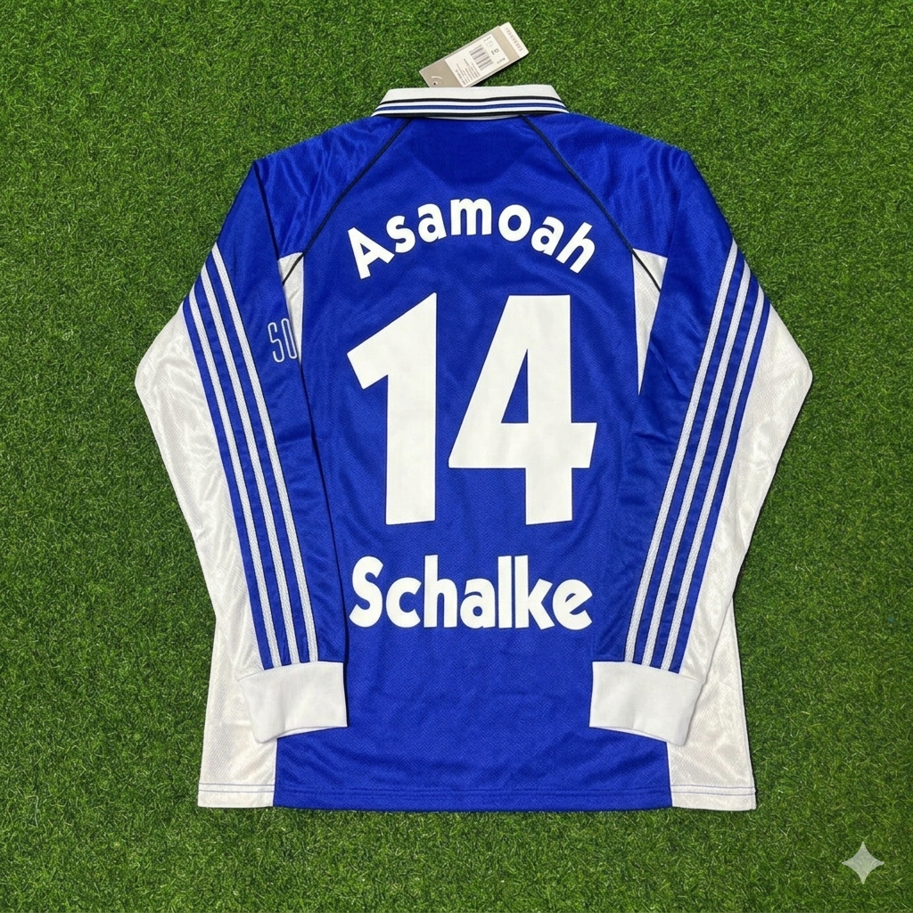 Gerald Asamoah #14 Schalke 04 1998-2000 Langarm Retro Fussballtrikot Jersey