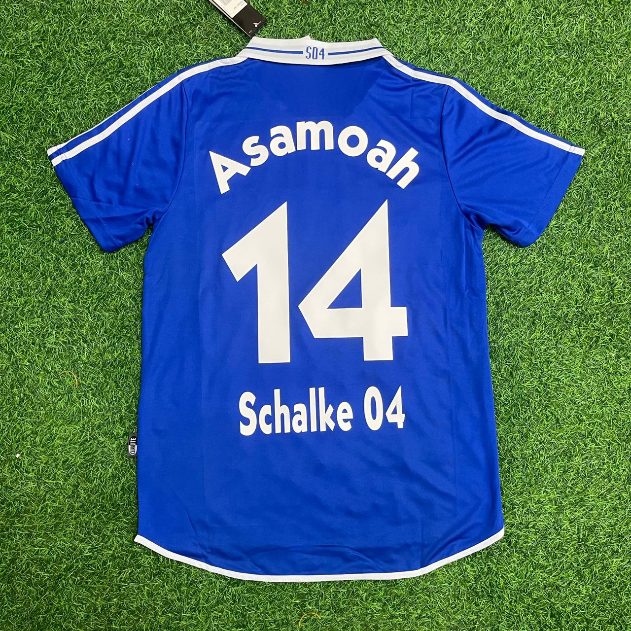 Gerald Asamoah Schalke 04 2000 2002 Heim Retro Fußballtrikot Blau