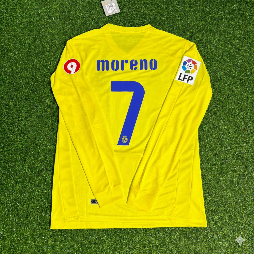 Gerard Moreno 7 Villarreal CF 2008/2009 Long Sleeve Retro Football Jersey Kit