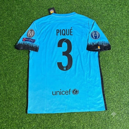 Gerard Pique Barcelona 2015/2016 Retro Football Jersey Kit