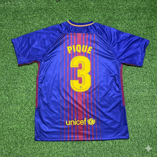 Gerard Pique 3- Barcelona 2017/2018 Season Football Jersey Kit