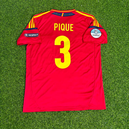 Spain EURO 2012 Gerard Pique Final Retro Football Jersey Kit