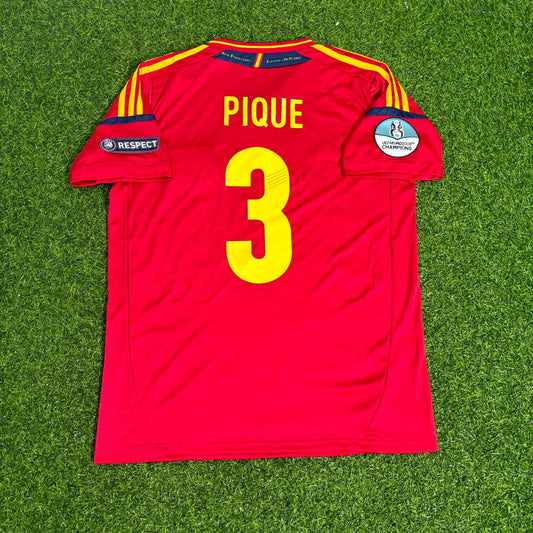 Spain EURO 2012 Gerard Pique Final Retro Football Jersey Kit