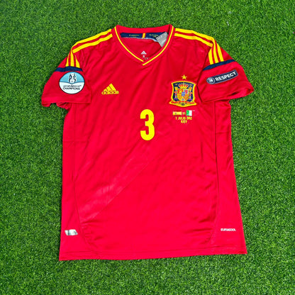 Spain EURO 2012 Gerard Pique Final Retro Football Jersey Kit