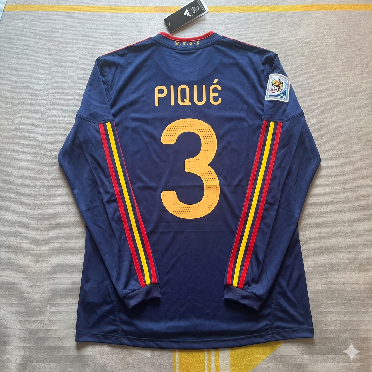 Spain World Cup 2010 Gerard Pique - Final Retro Football Jersey