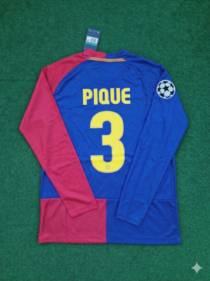 Gerard Pique Barcelona 2009 Champions League Final Retro Football Jersey