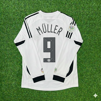 Gerd Müller Germany World Cup Long Sleeve White Retro Football Jersey Kit