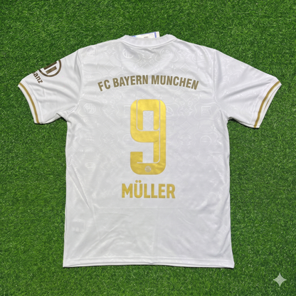 Gerd Müller #9 FC Bayern München 125 Years Anniversary Special-Edition White Football Jersey