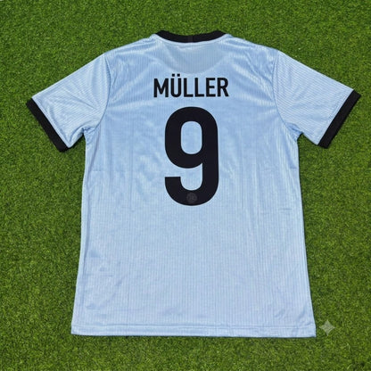 Gerd Müller Germany 125th Year Special Clear Blue Retro Football Jersey Kit